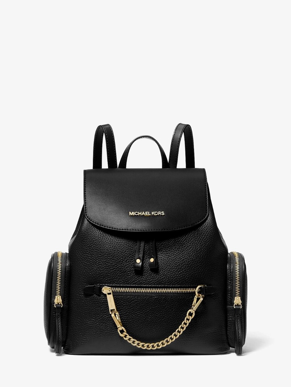 Michael Kors Womens Jet Set Medium Pebbled Black Leather Backpack - Picture 4 of 10